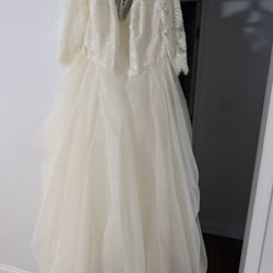 Plus Size Ivory Wedding Dress From David’s Bridal 