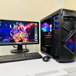 DELL Starter Gaming PC 4 Core I5 @ 3,3 GHz. GPU AMD HD 5770. 128GB SSD / 1T HDD, 8GB RAM. WIFI..  USB 3.. 500W PSU.  20” Monit/Keyb,Mouse. Win11P