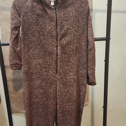 PJ's Pajamas Zip Up Hoodie Romper With Cat Face On Hoodie Size Small Excellent Condition Only One Once