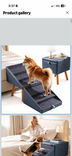 New in box Pet Stairs for beds Foldable Dog Steps for high beds Artificial leather Pet stairs 250LBS Capacity Non-Slip Wooden Pet ramp for Puppy Senio