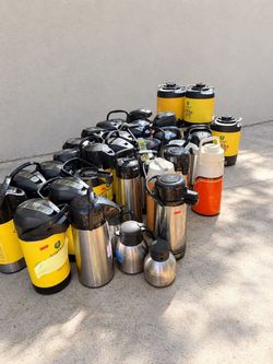 Airpot Coffee Pump Pots - Lot of 27 - Zojirushi, Stainless, Beverage Dispensers