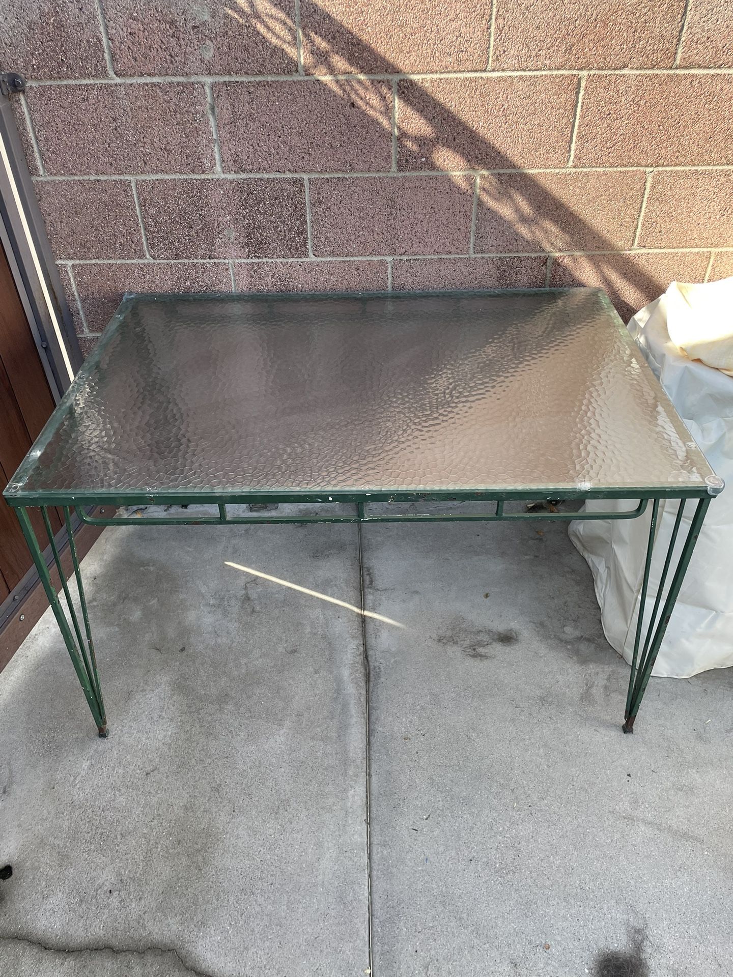 Antique Outdoor Glass Table