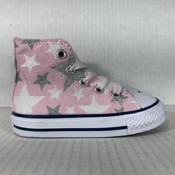 Converse Chuck Taylor All Star Size 5 Kids Shoes Pink White Gray Stars Toddler