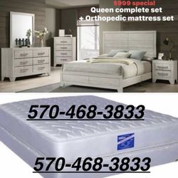 $999 Complete Queen Bedroom Set Mattress Included