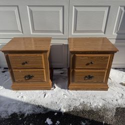 Pair of Wooden Nightstands