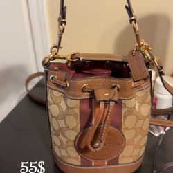 Small Brown Coach Signature Crossbody