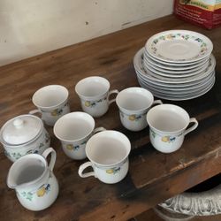 China Set With Flowers 