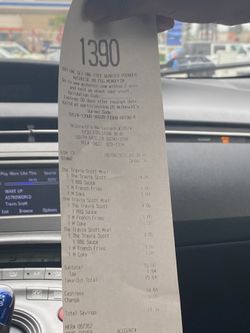 Travis Scott Burger Receipt