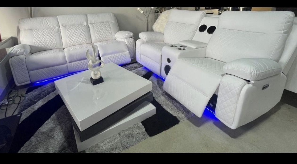 ALL WHITE π€π€ loveseat π€π€ LEDβs
