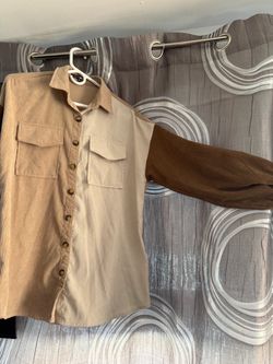 Corduroy Button-Up Shirt Two-Tone