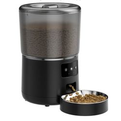 cat Feeder Pet Automatic Feeder 4L Food Storage Bucket Cat and Dog Feeder Pets Supplies with Stainless