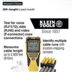 Klein Tools VDV501-852 Cable Tester with Remote, VDV Scout Pro 3 Test Kit Locates and Tests Voice, Data and Video Cables