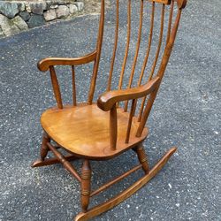 Vintage Nichols & Stone  Hitchcock Rocking Chair Rocker  with Harvest Stencil