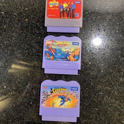 3 VTech VSmile Games: Superman,  Spider-man & The Wiggles