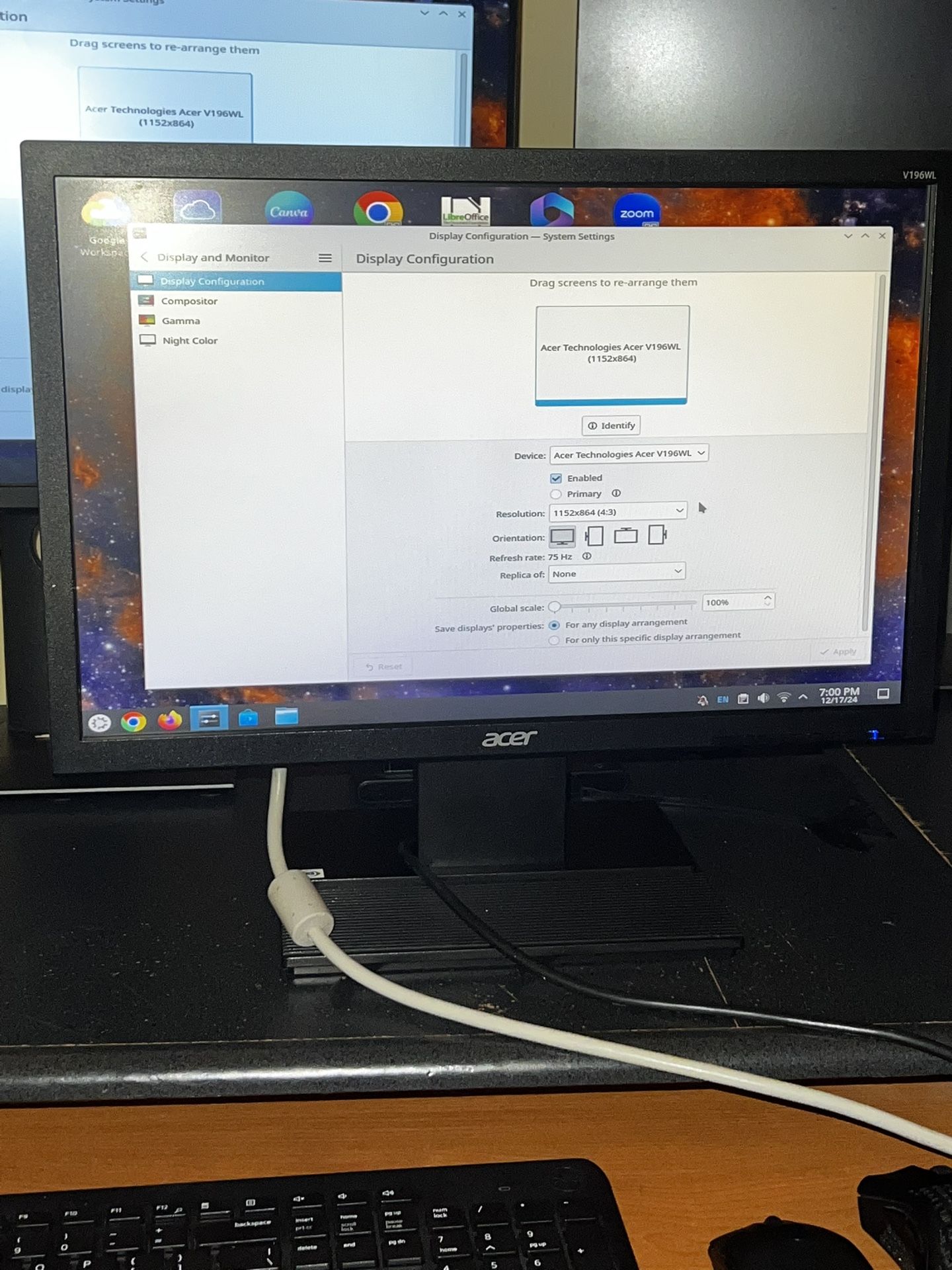 Acer V196WL Monitor