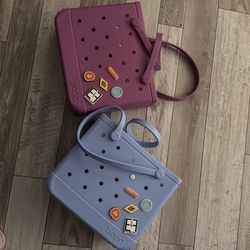 Bogg Tote Bags -lavender & baby blue
