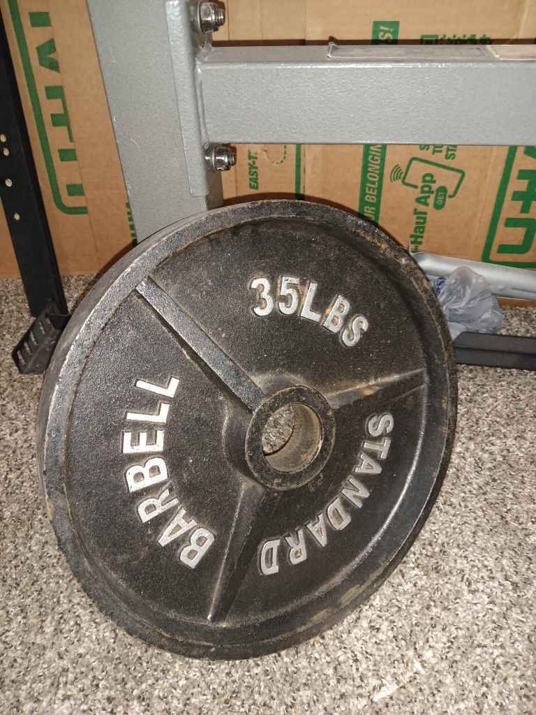 TWO 35 LB. BARBELLS