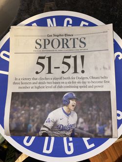 50-50 Shohei Ohtani LA Times News Paper