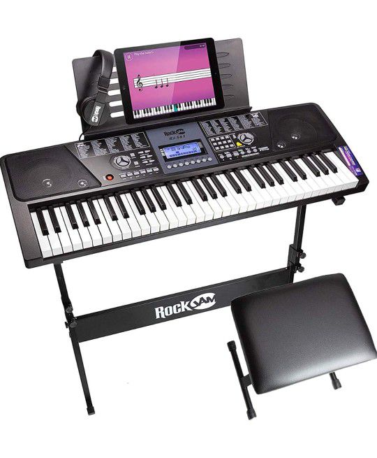 RockJam 61 Key Keyboard Piano With LCD Display Kit #978