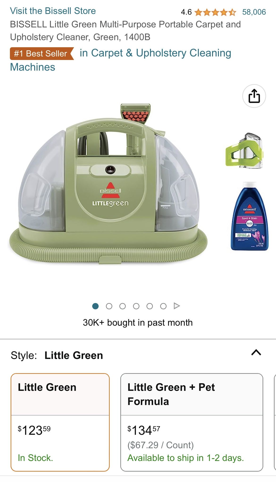 NEW in Box! BISSELL Little Green Portable Carpet And Upholstery Cleaner