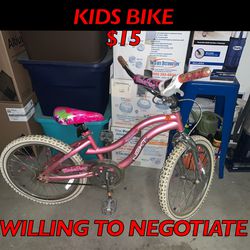 Pink children’s bike 