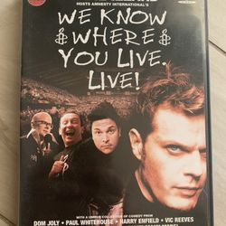 We know where you live 2001 DVD live comedy event of the year! Eddie Izzard.