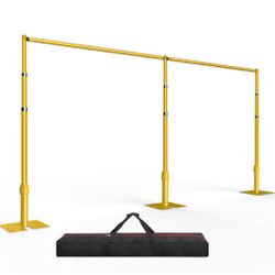EMART Backdrop Stand Heavy Duty 12ftx20ft, Adjustable Pipe And Drape Photo Background Support Kit, Metal Frame With Flat Base For Wedding Birthday Par