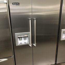 Viking 2012 48” Stainless Steel Built In Side By Side Refrigerator 