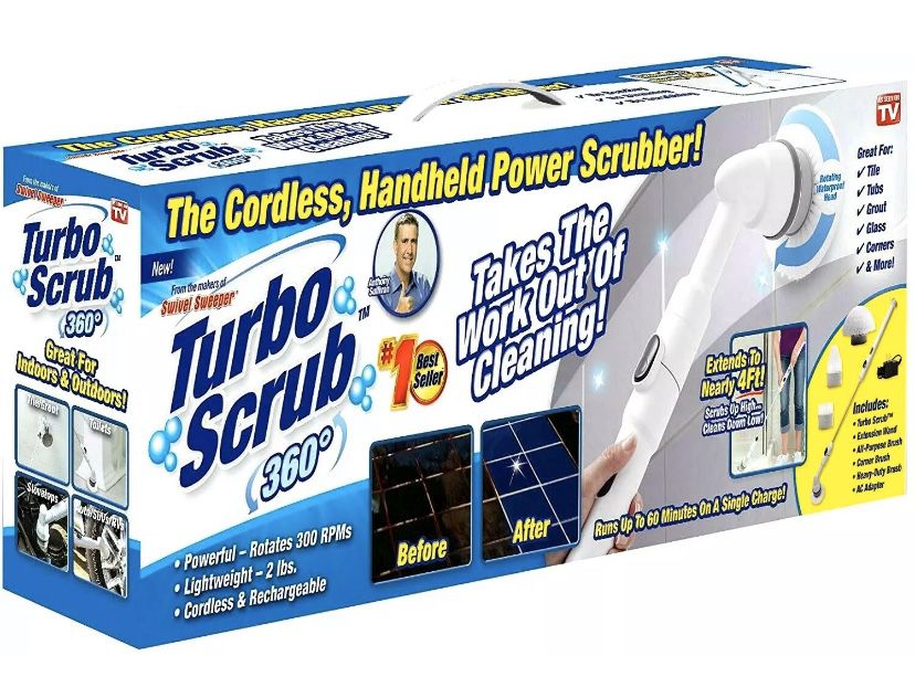 Turbo Scrub 360 Cordless, Rechargeable Floor Scrubber and Tile Cleaning Machine
