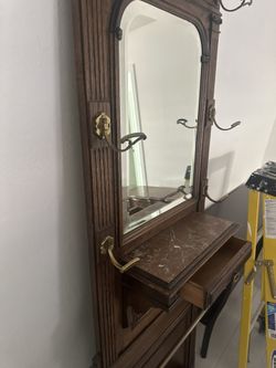 Entryway Mirror Hooks Antique