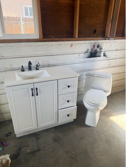 Bathroom vanity & toilet