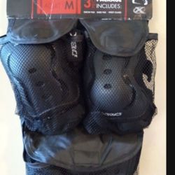 🔥ONLY $20!! NEW NEVER USED MED BLK ADULT DBX SKATEBOARD/BMX PADS FULL SET