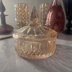 Vintage Indian pink glass candy dish