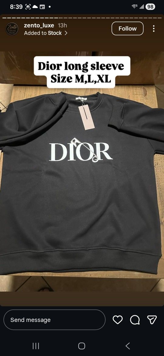 DIOR BLACK SWEATHER SIZE M/L/XL.