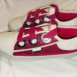 Dereon Sparkle Pink Sequence Fabric Shoes Size 13 & 5 