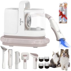 Professional Pet Grooming Kit w/Vacuum Dog Cat Hair Shedding Clipper Low Noise