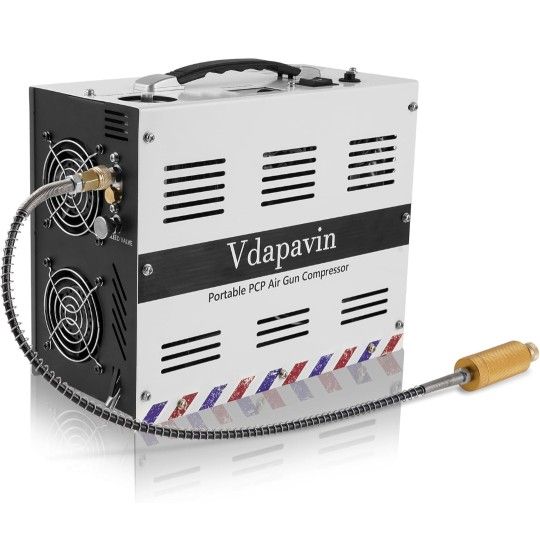 PCP Air Compressor, 4500psi 30mpa Auto Stop Air Pump, No Oil/Water, Powered by Car 12V DC or Home 110/220V AC for Paintball, Air Rifle, Scuba Cylinder