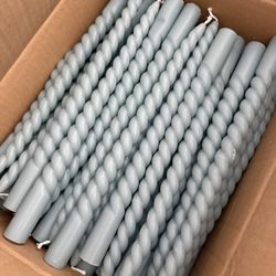 Dusty Blue Taper Candles 