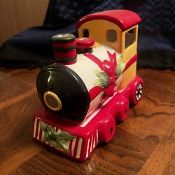 Vintage Pfaltzgraff Christmas Heritage Steam Train Engine Tea Light Holder