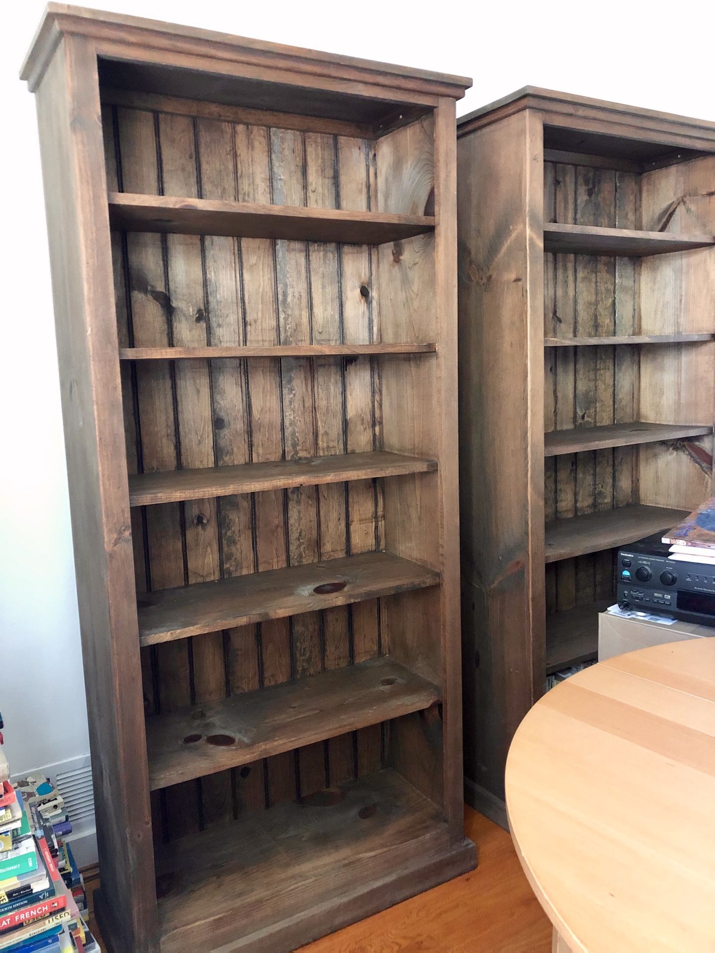 Tall American made solid pine bookcase