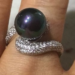 Black Freshwater Black Pearl Ring Size 6