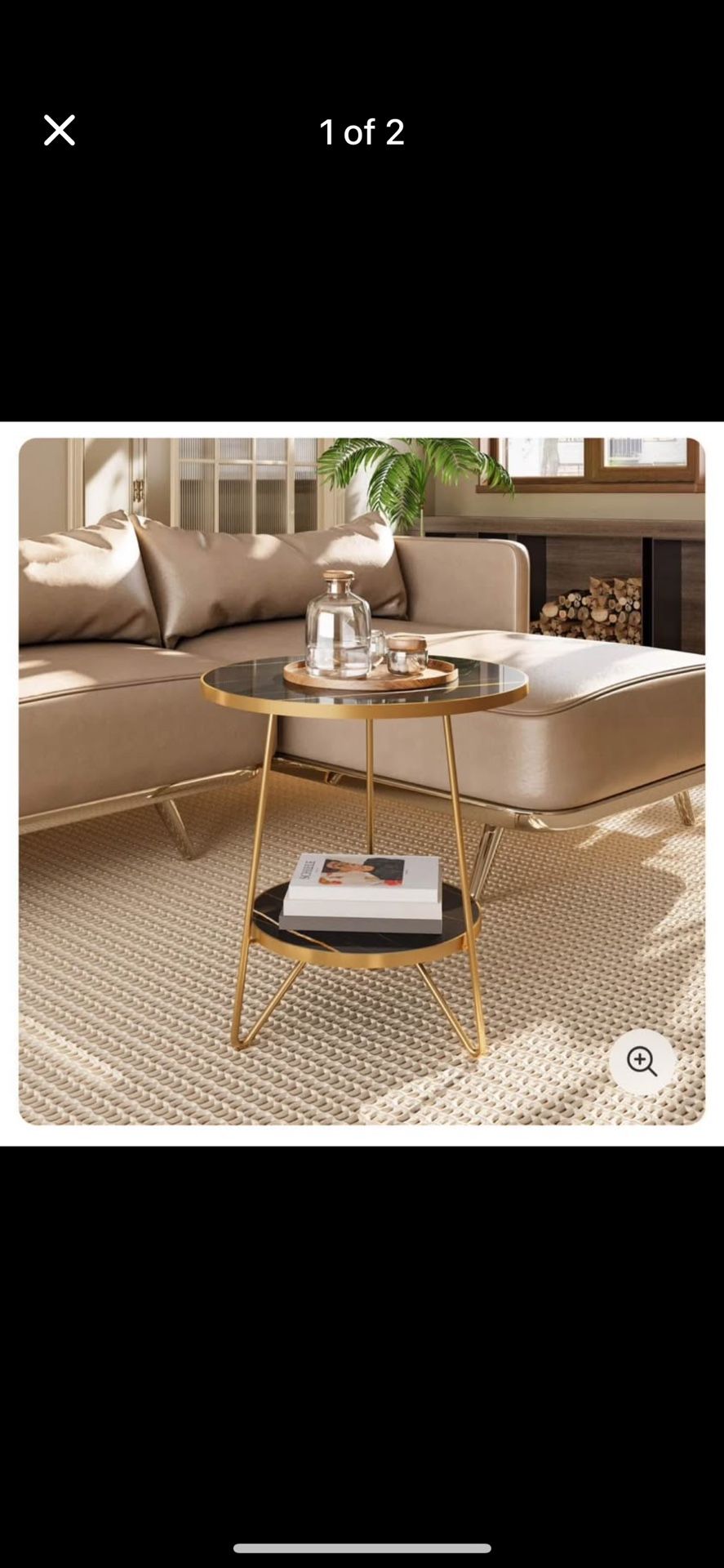 Black Marble End/side Table