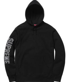 Supreme sleeve embroidered hooded sweatshirt