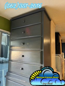 Grey five drawer dresser pinewood chest cajonera cómoda de pino nuevo