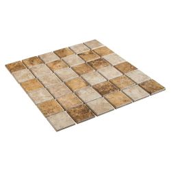 Rio Mesa Desert Sand Ceramic Mosaic Tile, 12"x12"x8mm, 1 Sq Ft/Each
