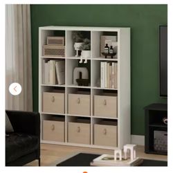Cubicle 57.95 in. Tall White Wood 12-Cube Bookcase - Brand New In Box