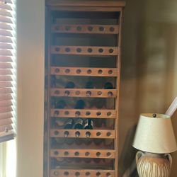 Wood wine rack, 60 bottles