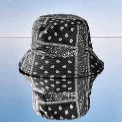 Paisley Bucket Hat (available In Black And Blue)