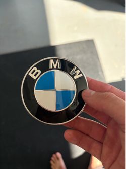 BMW hood emblem.