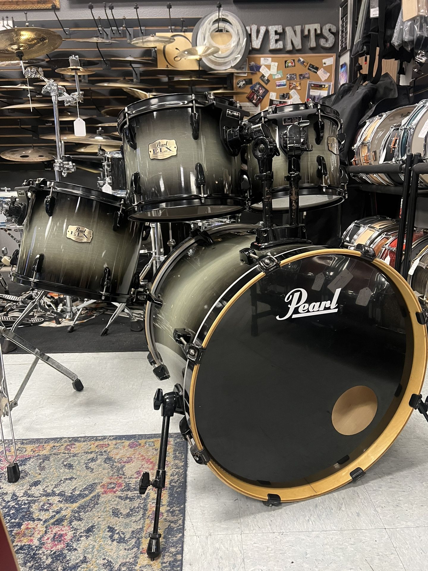 Pearl ELX Black Burst 4pc Drum Set